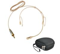 Replacement Cardioid Headset Microphone for Sennheiser Body Pack Transmitter Model: SK100, SK300, SK500, EW and G2 Series, Condenser, 3.5 mm TRS Connector, Hard Carrying Bag, Beige
