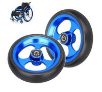 Replacement Caster for Sports Wheelchair Front Wheels, Non-Pneumatic Solid Tire, Aluminum Alloy Hub, 5/16" (8 mm) Bearing(4inch(100mm))