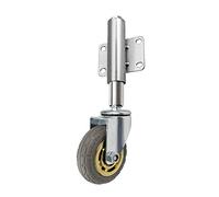 Replacement Castor Wheels,Furniture Swivel Castor,5 Inch Gate Wheel Rubber Gate Casters Spring Loaded Swivel Caster Heavy Duty Castors for Furniture 220lbs Load Capacity,Height Adjustable 30/60mm,with