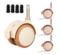 Replacement Castor Wheels,Swivel Casterfor Cribs,Home Office Rubber Castors,M7 Stem With Ferrule,Mute Furniture Caster With Brakes， (Set Of 4)