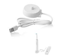 Replacement Charger for Oral-B iO Series 3/4/5/6 & Pro Models, Universal Compatibility with 110-240V, Inductive Waterproof Charging Base, Travel-Friendly Power Cord, White