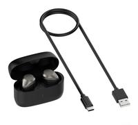 Replacement Charging Case For Jabra For Elite 5, For Elite 4 Active & For Elite 3, 590MAh Portable Battery Box With Type-C Fast Charge, LED Indicator,Travel POWERs Case For(Black M022)