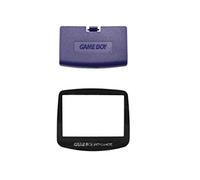 Replacement Class Screen Lens Cover & Battery Cover Door Lid Case for Game Boy Advance GBA Purple