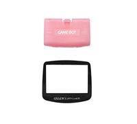 Replacement Class Screen Lens Cover & Battery Cover Door Lid Case for Game Boy Advance GBA Transparent Pink