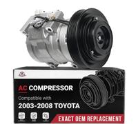 Replacement Clutch Kit and Compressor - Compatible with Toyota Vehicles - 2003, 2004, 2005, 2006, 2007, 2008 Corolla, Matrix 1.8L - Replaces 8832002120, CO 27000C, CS20101, 295525N. H