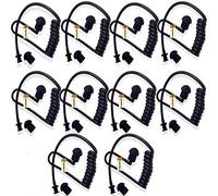 Replacement Coil Audio Tube, Lsgoodcare 10Pcs Twist On Acoustic Tube Replacement Black with Mushroom Earbuds Eartips Compatible for Motorola Midland Kenwood Two Way Radio Surveillance Headset Earpiece