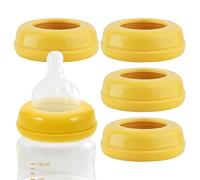 Replacement Collar Rings - Bottle Screw Collars Pack Five | Leakproof Feeding Accessory Glass Container Secure Cap Holder Milk Feeder Spare Part Wide Mouth Narrow Neck Reusable Fit