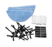 Replacement Consumable Accessories Parts 10Pcs Side Brush + 5Pcs Hepa Filter + 5Pcs Mop Cloth + 10Pcs Magic Paste For ILIFE