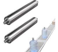 Replacement Conveyor Rollers - 9PCS Stainless Steel Belt Rollers for Assembly Lines & Logistics - Durable 2" Diameter 13.8" Length for Optimal Performance