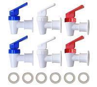 Replacement Cooler Faucet - 2 White and 2 Red and 2 Blue Water Dispenser Tap Set - Internal Thread Plastic Spigot.…