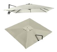 Replacement Cover for 250x250cm Square Cantilever Umbrella Light Grey Patio Umbrella Canopy Outdoor Market Shade Fabric (3x3m 9.8x9.8ft)