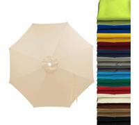 Replacement Cover for Parasol 2m/2.5m/2.8m/3m/3.5m/4m for 6/8 Ribs | UV50+ Windproof and Waterproof | Premium Fabric Light Grey for Garden, Terrace, Beach, Pool, #8-270cm 6 Streben