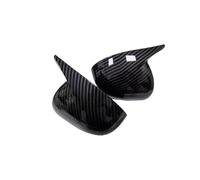 Replacement Covers Car Mirrors For Kia For Rio 2011-2017 Car Sticker Rearview Side Mirror Cover Horn Wing Cap Exterior Door Rear View Case Trim(No Light Carbon)