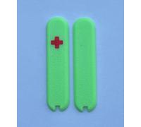 Replacement Covers For Victorinox Scales 58mm Plastic Handles With Tweezers And Toothpick Slots And Glowing Cross (Glowing Green)