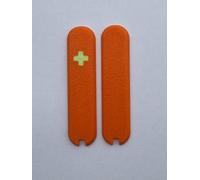 Replacement Covers For Victorinox Scales 58mm Plastic Handles With Tweezers And Toothpick Slots And Glowing Cross (Orange)