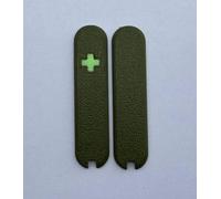 Replacement Covers For Victorinox Scales 58mm Plastic Handles With Tweezers And Toothpick Slots And Glowing Cross (Army Green)