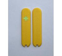 Replacement Covers For Victorinox Scales 58mm Plastic Handles With Tweezers And Toothpick Slots And Glowing Cross (Yellow)