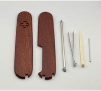 Replacement Covers For Victorinox Scales Plus 91mm Natural Rosewood Handles With Toothpick Tweezers And Ballpoint Pen