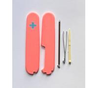 Replacement Covers For Victorinox Scales Plus 91mm Plastic Handles With Toothpick Tweezers And Ballpoint Pen Glow In The Dark (Pink)