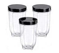 Replacement Cup for Magic Bullet 250w 16oz Blender Cup | 3 Pack Replacement Part Cup Mug with Lid Compatible With Magic Bullet 250W Blender Mixer, Juice Glasses Accessories