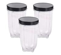 Replacement Cup for Magic Bullet 250w, 3pcs 16OZ Replacement Part Cups Mug with Lid Compatible with Magic Bullet 250W Blender Juicer