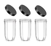 Replacement Cup for Magic Bullet 250w 3pcs 16OZ with Lid | Replacement Part Cup Mug Compatible with Magic Bullet 250W Blender Juicer