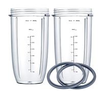 Replacement Cups for Nutribullet Blender, 32OZ Measuring Scale Cups 2 Rubber Gaskets, Compatible with NutriBullet 600W and 900W Blenders (4 PCS)