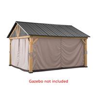 Curtain Set For Sunjoy Cedar Wood Gazebo - 335Cm X 399Cm, Khaki