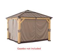 Replacement Curtain For Sunjoy Cedar Wood Gazebo - 336Cm X 336Cm, Khaki
