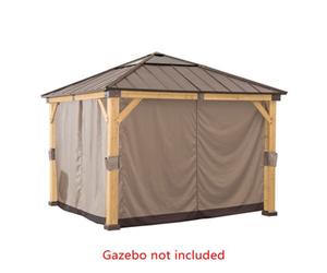 Replacement Curtain For Sunjoy Cedar Wood Gazebo - 336Cm X 336Cm, Khaki