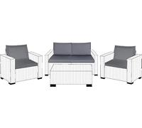 Replacement Cushion Pads Keter Allibert California Armchair Sofa Rattan Garden Cushion Seat Pads With 100% Foam Filling (8PC Patio Set Grey)