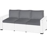 Replacement Cushion Pads Keter Allibert California Armchair Sofa Rattan Garden Cushion Seat Pads With 100% Foam Filling (6PC 3 Seater Grey)