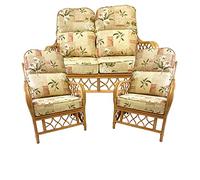Replacement Cushions for Conservatory Cane Furniture with piped edging (CUSHIONS ONLY) (California Gold, Suite cushions)