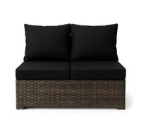 Replacement Cushions for Keter Allibert California Rattan Furniture - Water-Resistant Seat & Back Pads for Garden Chairs, Bench, Swing & Sofa - Outdoor Use (4Pc Set (Seat + Back), Grey)