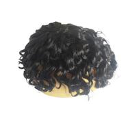 Replacement Deep Curly Fine Mono Human Hair Mens Toupee Hairpiece Replacement System 1B Black Color Systems(7x8)
