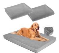 Replacement Dog Bed Covers Washable 100% Waterproof Soft Grey 2 Pack 42 x 28 Inch XL