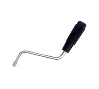 Replacement Dough Roller Handle with Black Ribbed Hand Grip | Stainless Steel Crank Shaft, Toolless Installation, Manual Turning Function for Routine Homemade Dough Rolling