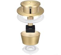 Replacement Dual Flush Toilet Cistern Button, 20mm-60mm Hole Size, Compatible with for fluidmaster PRO550UK, Skylo SKY005, ABS Material, Minimalist Design(Gold+Ring)