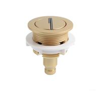 Replacement Dual Flush Toilet Push Button for Cistern Tanks - Chrome-Plated ABS Round Flush Valve with Half & Full Flush Functionality, Compatible with Most(Gold)