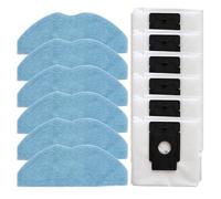Replacement Dust Bags and Microfiber Mop Cloths Set for 360 S8 Plus Botslab S8 Plus Honor Choice R2 Plus Vacuum Cleaners - 6-Pack Clog- Strong-Seal Paper Bags Washable Mop Pads(Black)