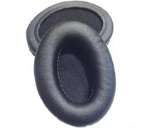 Replacement Ear Pads 80x60mm Oval Standard - Soft Foam Gaming Headset Cushions Noise Reduction Black Pair(Grained Leather)