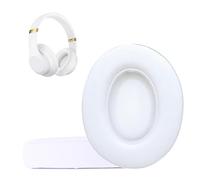 Replacement Ear Pads Cushions for Beats Studio（B0501、B0500），Beats Studio 2 & Studio 3 Wired & Wireless Headphones, Earpads with Soft Protein Leather, Noise Isolation Memory Foam - White