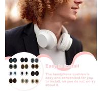 Replacement Ear Pads for QC35 Headphones,Noise Cancelling,White Blue | Leather material,2 Pieces Headphone Cushions,Premium Material,Noise Isolation,Easy to Install,Color Matching