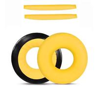 Replacement Ear Pads Headband Cushion Earpads Cover Compatible with Sennheiser HD25 HD25-1 HD250BT HD25SP-II Headphones Earmuff Repair Part,Yellow Leather Set