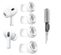 Replacement Ear Tip for AirPod Pro 2nd/1st Generaiton, Earbuds Caps Covers Earbuds Tips Ear Gel Silicone Eartip 4 Pairs with Cleaner kit, XS/S/M/L 4 Size 4 Pairs, White ywkitw4