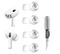Replacement Ear Tip for AirPod Pro 2nd/1st Generaiton, Earbuds Caps Covers Earbuds Tips Ear Gel Silicone Eartip 4 Pairs with Cleaner kit, XS Size 4 Pairs, White ywkitwxs