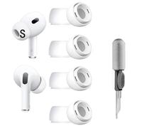 Replacement Ear Tip for AirPod Pro 2nd/1st Generaiton, Earbuds Caps Covers Earbuds Tips Ear Gel Silicone Eartip 4 Pairs with Cleaner kit, Small Size 4 Pairs, White ywkitws