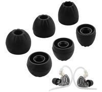 Replacement Ear Tips for KZ Headphone - 3 Pairs Silicone Eartips, Noise Isolation, for KZ All Series, for KZ ZSN, ZST, ZS10 Pro, EDX, DQ6, ZSX, AS10 and More, Replacement Accessories, L/M/S, Black