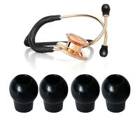 Replacement Ear Tips for Stethoscopes, Universal Soft-Sealing Earbuds, Black, 1 pair (Pack of 2)