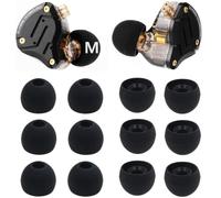 Replacement Earbuds Tips Silicone Ear Tips for KZ ZS10 Pro, Earphones Eartips Medium Size 6 Pairs,Black 4233M